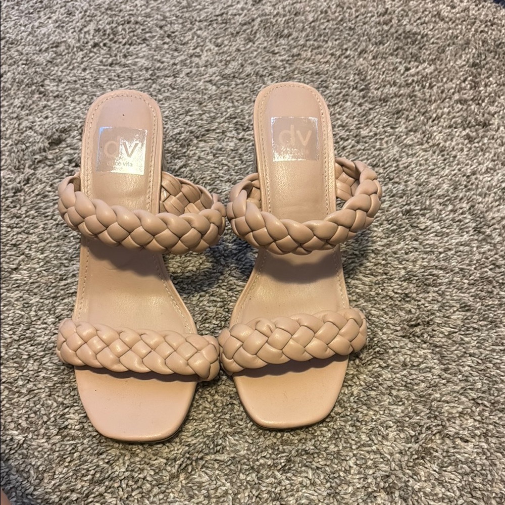 DV by Dolce Vita Tan Braided Sandals with Low Heel